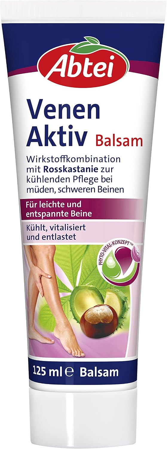 Vein Active Balm - Active Ingredient Combination with Horse Chestnut for Cooling Care for Tired, Heavy Legs - 125 mL
