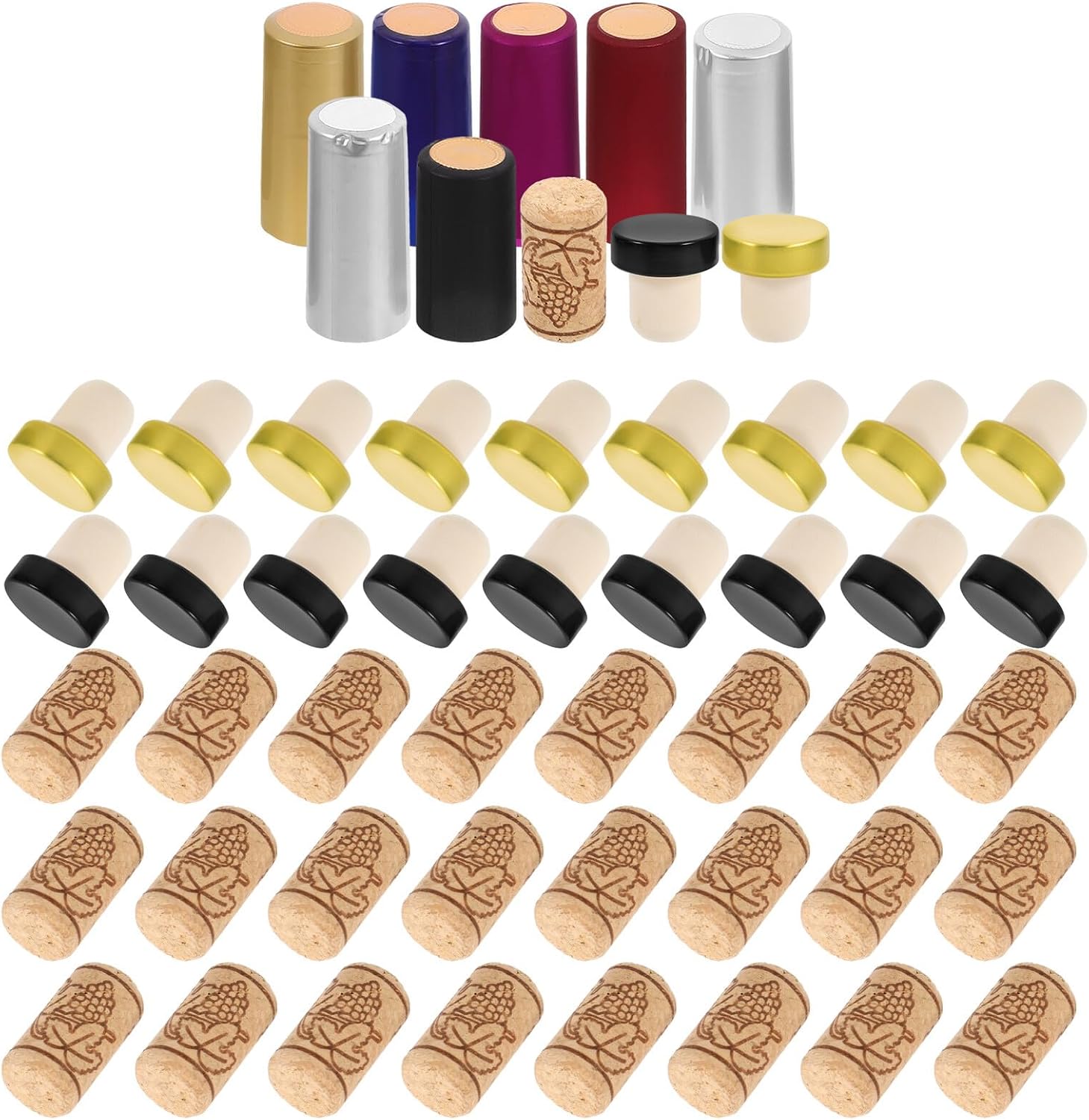 PRETYZOOM T-shaped Wine Bottle Stopper Cork Soft Cork Pvc Heat-shrink Capsule Reusable Wine Sealer Home