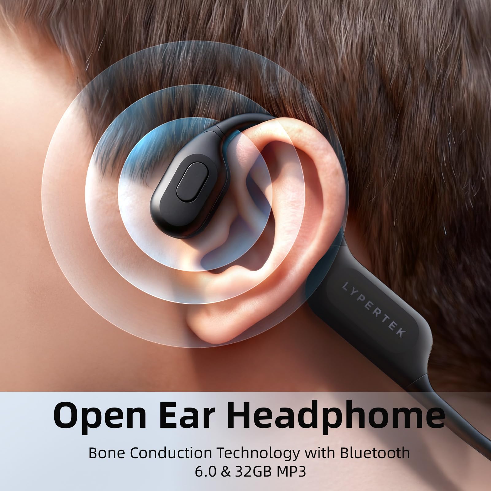 LYPERTEK Bone Conduction Headphones Black - Dettaglio
