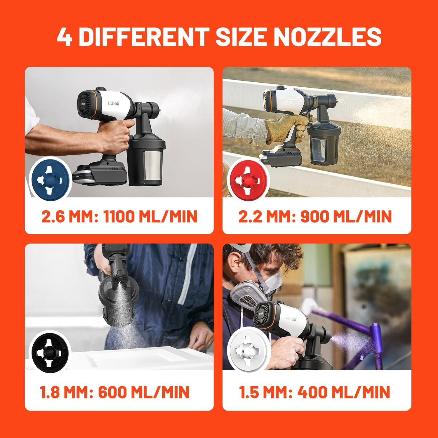 LiTHELi 20V Paint Sprayer - Cordless HVLP Gun -4 LiTHELi 20V Paint Sprayer - Cordless HVLP Gun -4