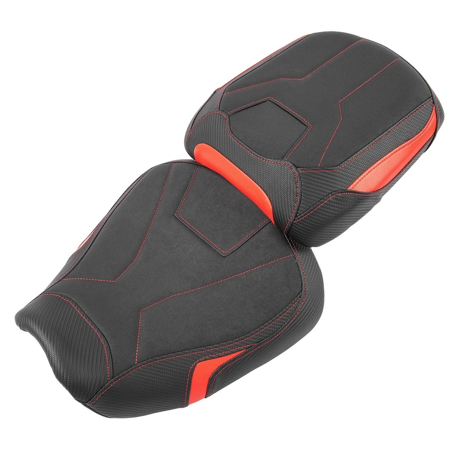 Funda de cuero grueso Tracer 9 GT cojín de asiento premium con costuras rojas para motocicleta 8