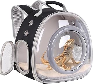 WEVONIGU Small Animal Backpack Carrier with Clear Bubble Dome Window Large Space & Breathable Travel Cage with Soft Mat Airline Approved