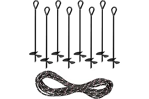 Yesland Heavy-Duty Steel Wind Stakes with 25 Feet of Rope
