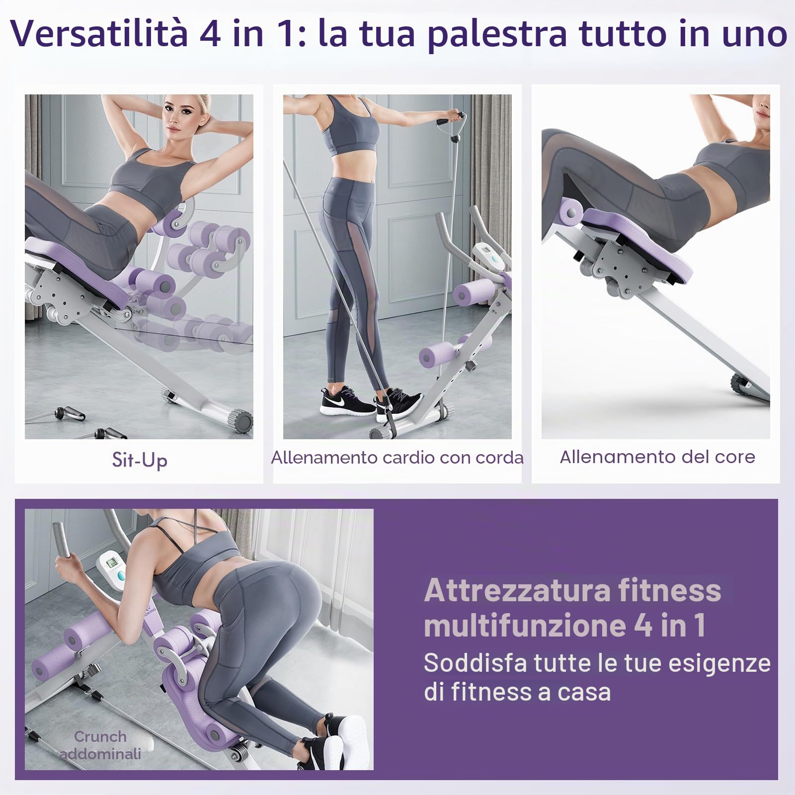 Attrezzi per Addominali, Panca Palestra Pieghevole per Allenamento Casa