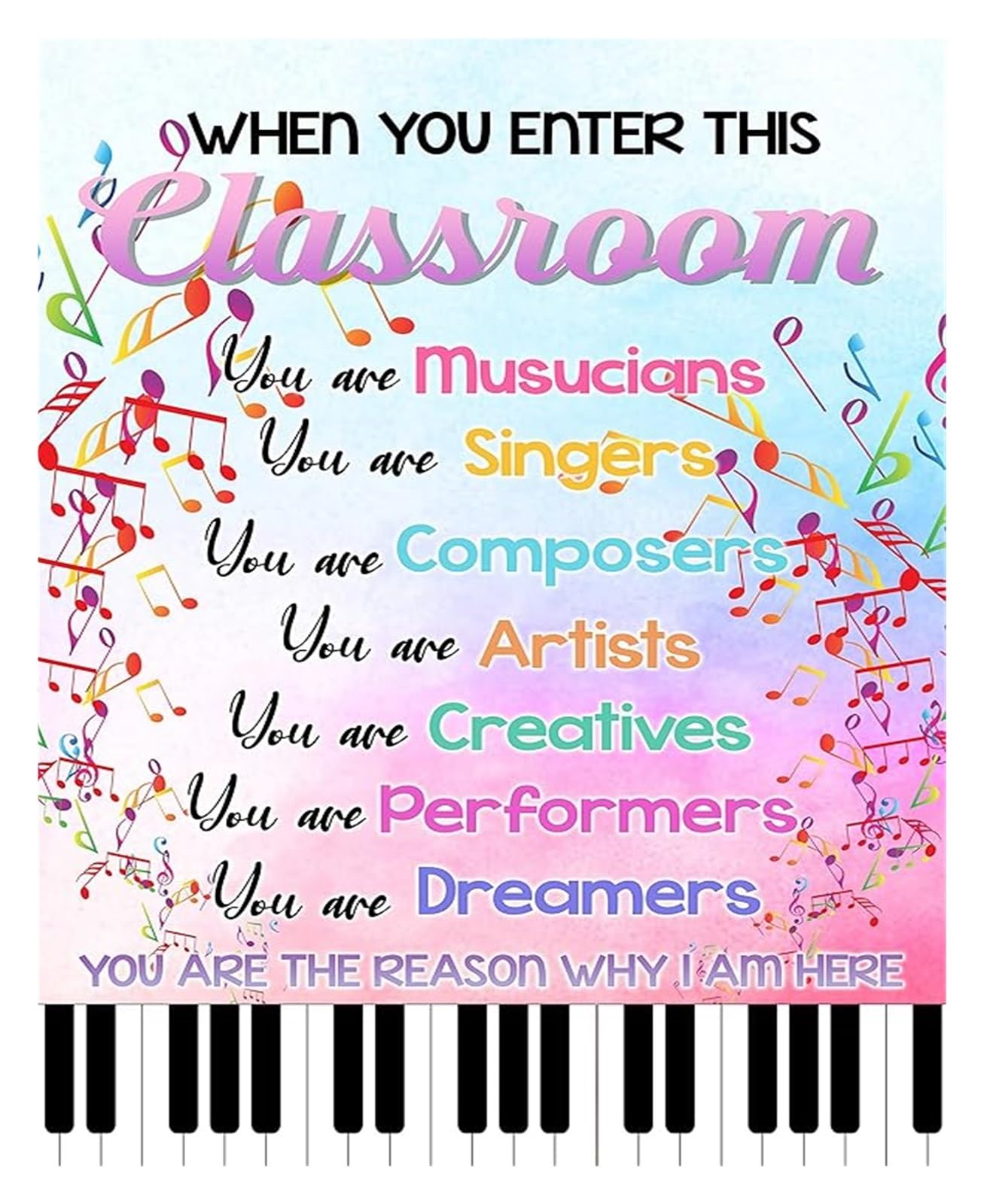 Rnumligh Framed Music Teacher Welcome Sign When You Enter This Classroom Classroom Rules Printable Poster(,16X24inch(40X60cm))