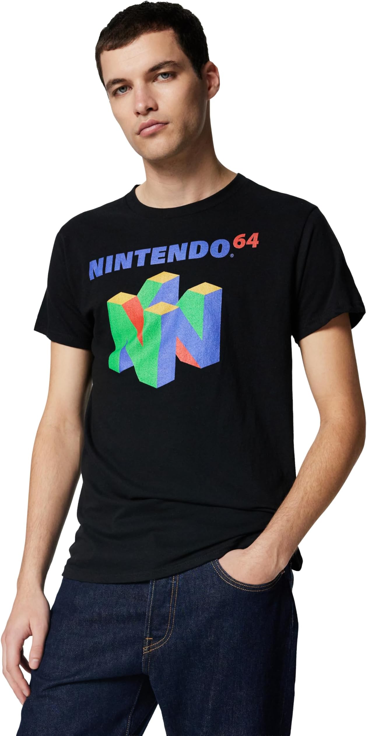 Men's N64 Logo Short Sleeve T-Shirt, Black