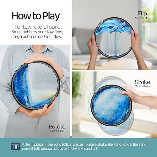 Miniatura 2 de Fitifun Arte de arena en movimiento, arte de arena líquida, movimiento de arena en movimiento, pintura de arena 3D para decoración del hogar y la