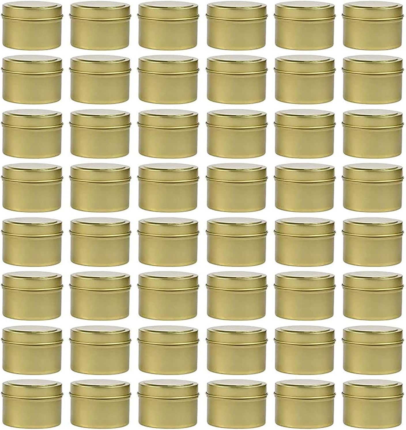 NRANSON Vela tarros con Tapas para Velas Haciendo Vela Haciendo Kits Incluyen 48 Pack 8 Oz de Vela del Metal latas 50 mechas de algodón 40 Wick Pegatinas 4 Wick titulares de Vela de Regalo (8OZ,Gold)