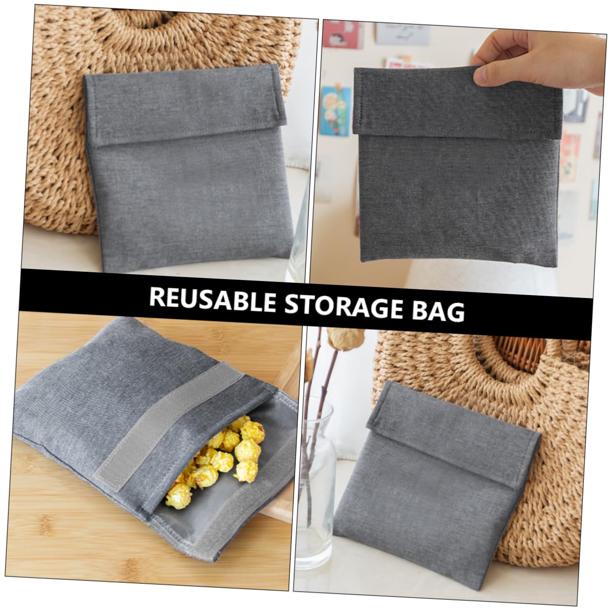 2juegos Bolsas Reutilizables para Snacks y Almacenamiento De Alimentos De Verde Rosa Lavables y Autoadhesivas para Cocina y Tiendas De Postres