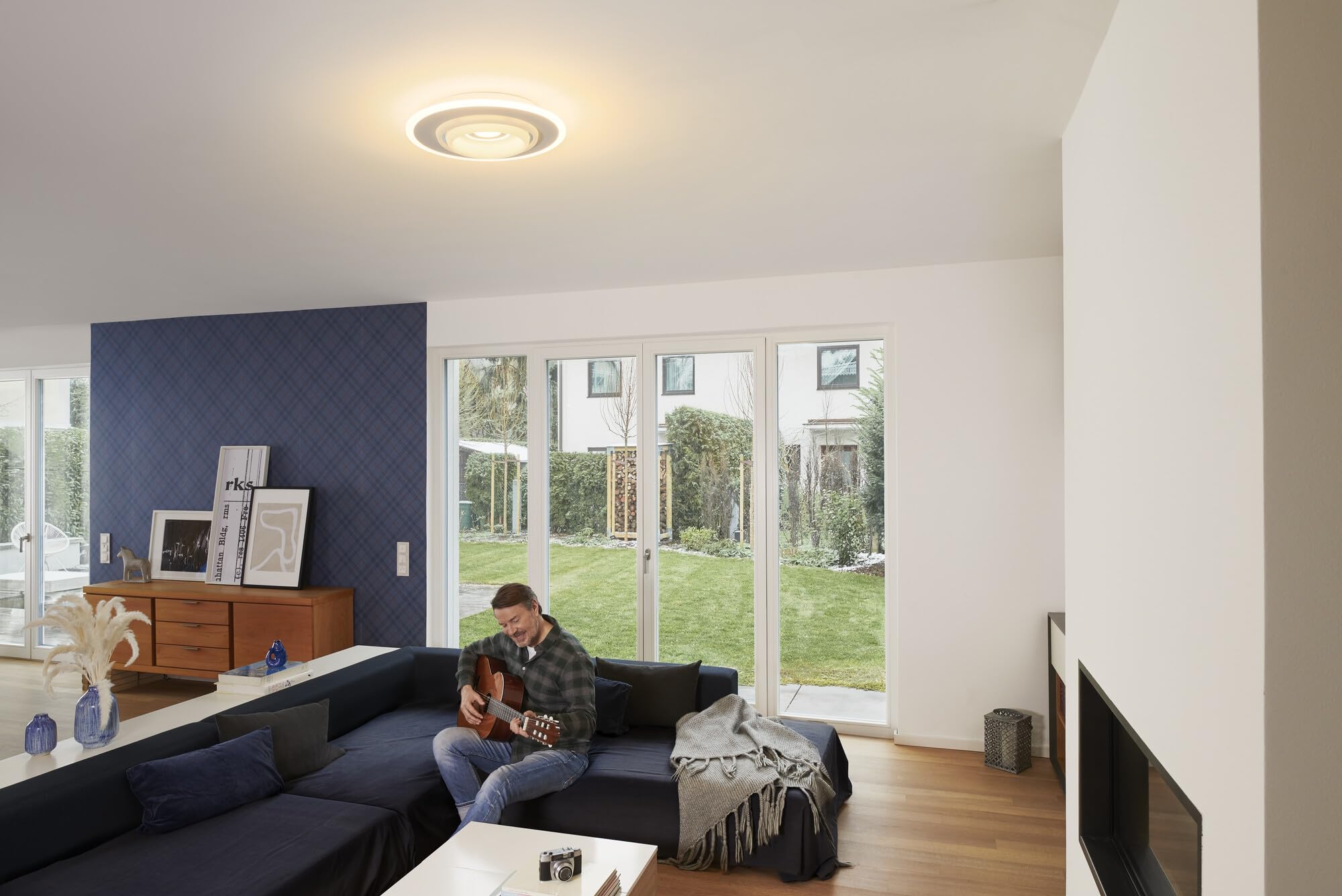 LEDVANCE ORBIS RUMOUR SMART+ WiFi Leuchte, Ø 50cm, dimmbare runde LED Deckenleuchte für den Innenbereich, 32W, Farbtemperatur von 2700-6500K, 3300 Lumen, 2 LED RGB Modul, Design-Leuchte,weiß