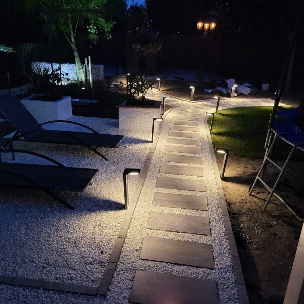 HOFTRONIC Maine 2-pack - Lampada solare da esterno, IP65, impermeabile, illuminazione solare per esterni, faretto solare per giardino, cortile, vialetto, percorso, marciapiede, terrazza