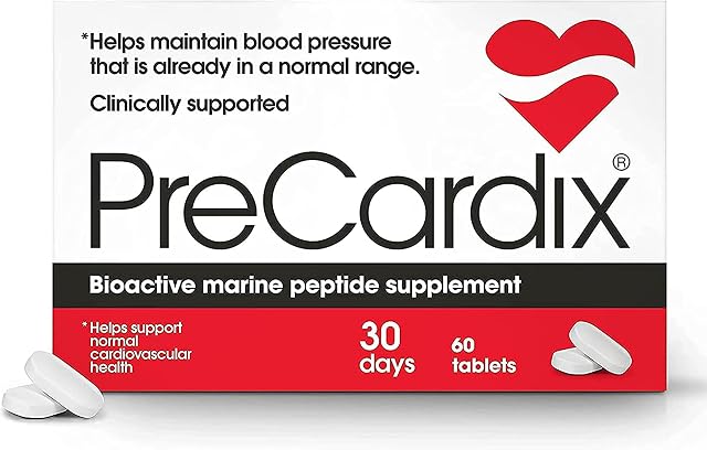 Blood Pressure Supplement w/Clinically Proven Arctic Shrimp Marine Peptide | 30-Day Supply | 60 Tablets | Non-Prescription for Cardiovascular Support | Made in Canada