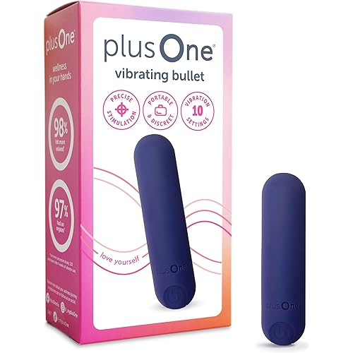 plusOne Bullet Vibrator for Women - Mini Vibrator Made of Body-Safe Silicone, Fully Waterproof, USB Rechargeable - Personal Massager with 10 Vibration Settings