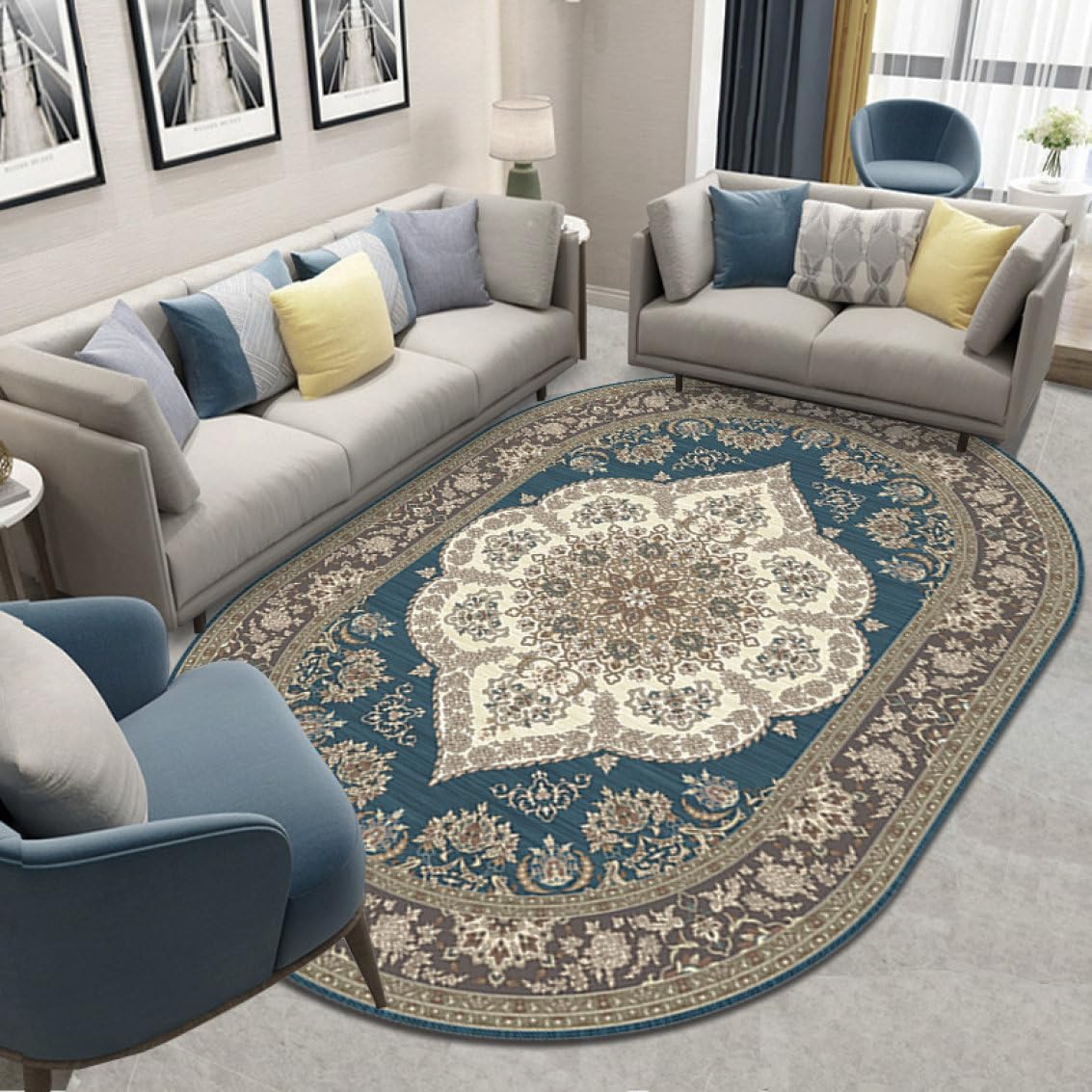 Romantic Design Rug, Elegant Floral Pattern, Summer, Winter, Color 11, Soft Touch, Anti-Slip, Rug, Carpet, Ethnic Atmosphere, Asian Style, Oriental, Classic, Chinese Style, Coordinated, Living
