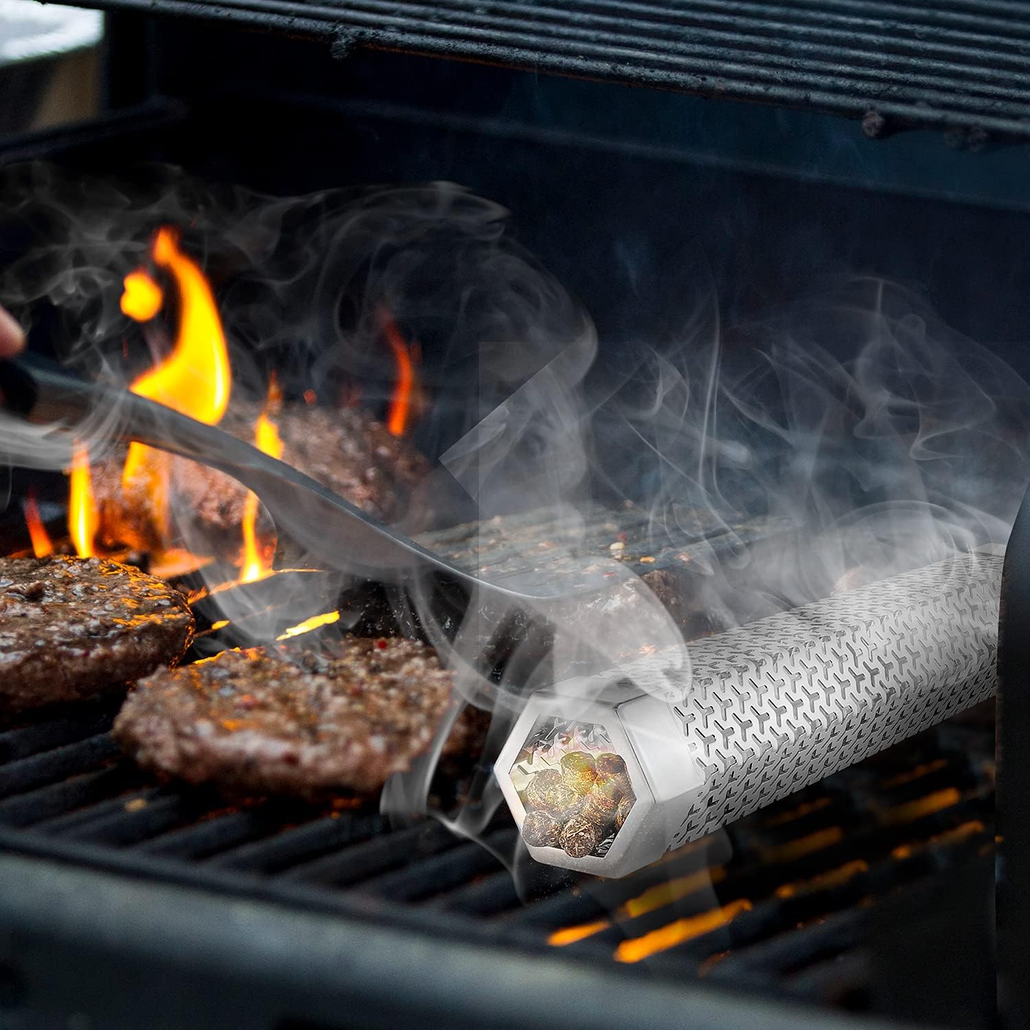 Smoke Tubes for Pellets-12'' Stainless Steel BBQ Smoker Tube. 5 Hours of Billowing with Y-Ventilation Design for Pellet Hot/Cold Smoke Tube : Patio, Lawn & Garden