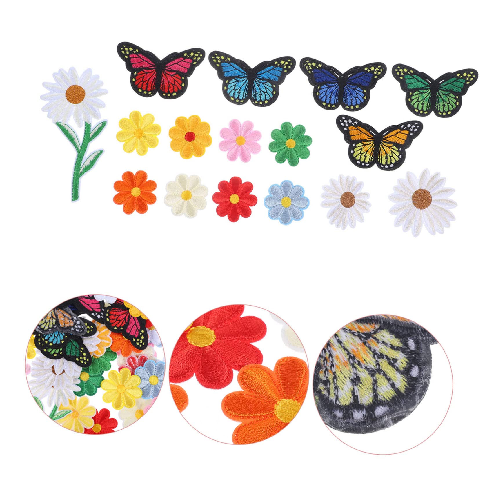 NUOBESTY 117stücke Teiliges Gestickte Bügelflicken Vielseitige Applikationen Für Kleidung -projekte Reparaturen Dekorative Blumenmuster Für Jacken Shirts Kissen Und Mehr