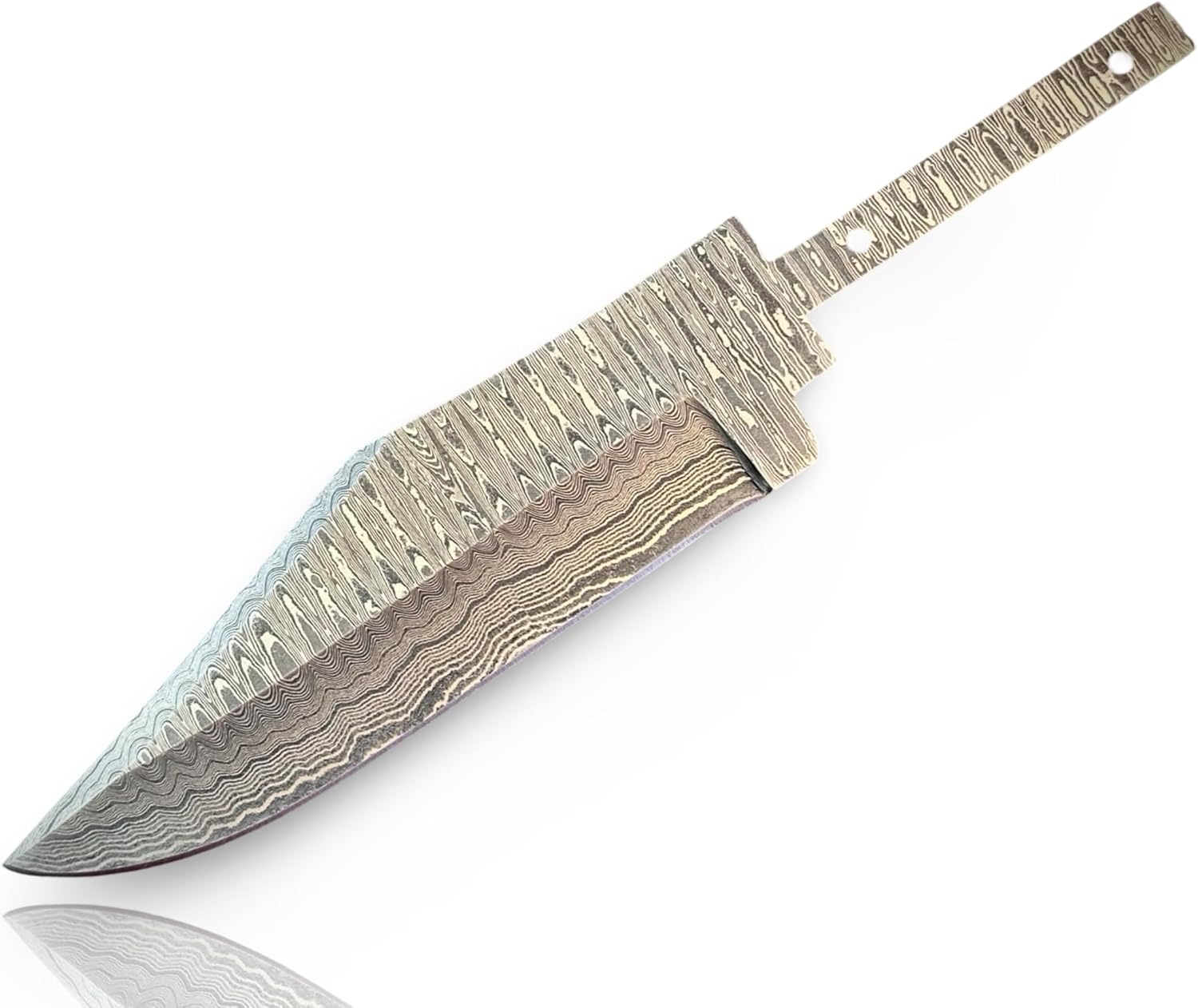 Handmade Bowie Blank Pattern Welded Damascus Steel Blade Heat Treated Hidden Tang Knife Making Supplies (B35)