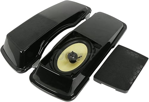 Miniatura 3 de TCMT Cubierta dura de la tapa de la alforja negra vívida para Harley Touring Street Road Glide 1994-2013