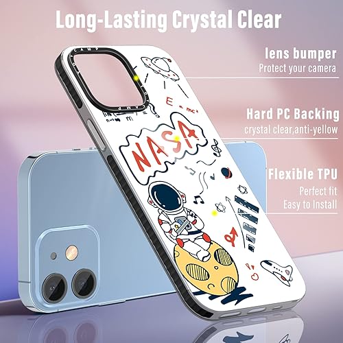 Miniatura 9 de Toycamp Funda para iPhone 13 Pro Max con soporte de anillo, lindo diseño de astronauta de la NASA divertido diseño de dibujos animados para niñas,