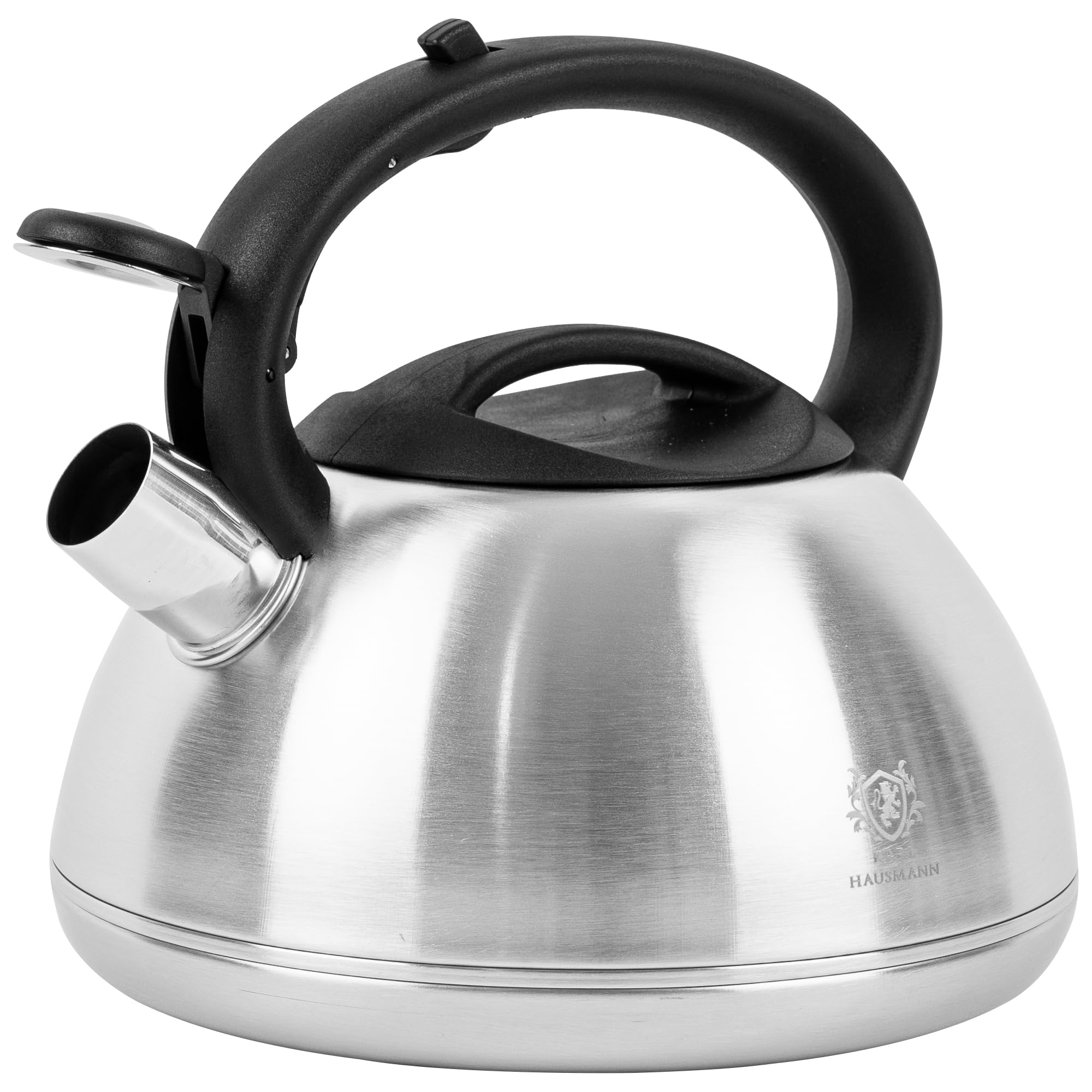 KARL HAUSMANN Bouilloire Induction 3L Inox avec Sifflante - Theiere Cuisine pour Plaque Gaz, Vitrocéramique et Électrique - Grande Capacité Eau Chaude avec Couvercle Amovible