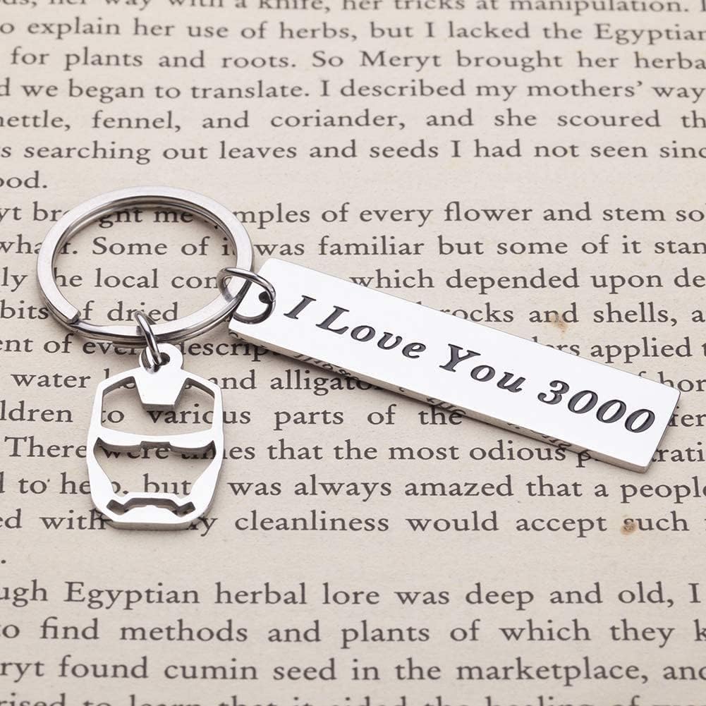 Keychain I Love You 3000, Boyfriend Girlfriend Gift, Dad Father Mother Gift, Comic Movie Inspired Fan Gift, Couples Keychain for Husband Wife Son Daughter Birthday