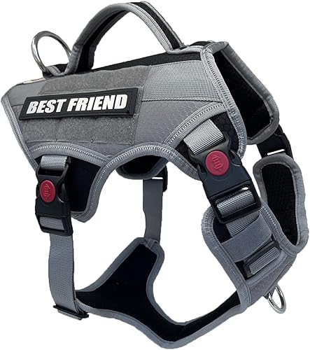 Miniatura 7 de Albcorp - Chaleco arnés táctico para perro  chaleco para perro de servicio sin acción tirante  con gancho extraíble reflectante y parches para