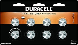 Duracell 2032 Lithium Coin Battery 3v, Bitter Coating Discourages Swallowing, 8 Count