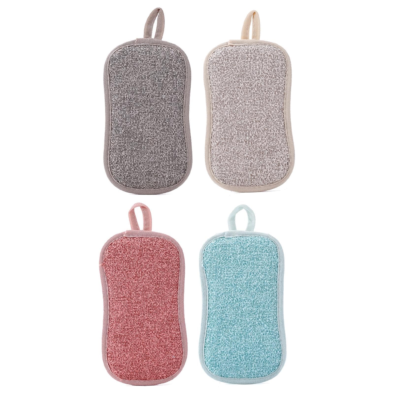 3 X 6 Piezas Esponjas de Cocina Reutilizables de Microfibra con Eficaz Absorción. Se Pueden Colgar para Limpiar Platos Y