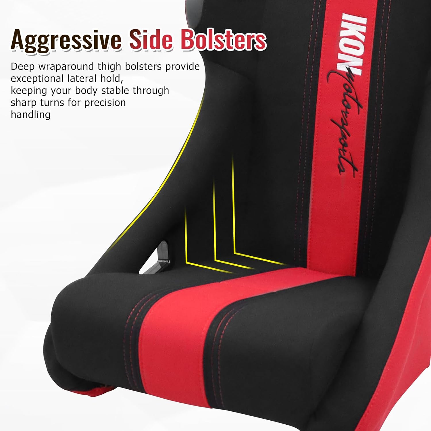 FREEMOTOR802 Universal Fit Bucket Racing Seats with Dual Lock Slide Rails, Non-reclining Car Sport Seats, Simulator Racing Chairs, 4/5/6-Point Harness Compatible, Black & Red Pineapple Fabric, 2PCS