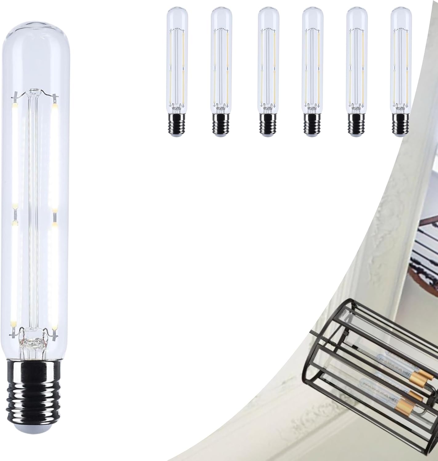 Satco 5W T9 LED Light Bulb 2700K Warm White 500 Lumens Clear 300 Degree Beam E26 Medium Base 92 CRI Dimmable Wet Rated IP65 Enclosed Fixture Rated 120V S12528 (6 Pack)