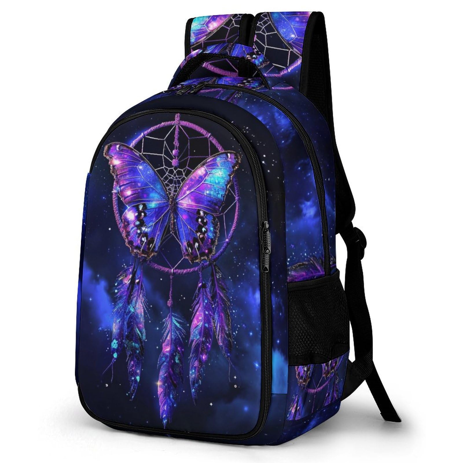 Tpisli Boys Style-19 Kids Children School Backpack 16 Inch Butterfly Bookbags Casual Travel Rucksack Girls Large Capacity Feathers Daypack