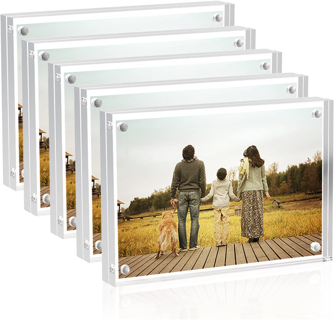 Amazon.com - Unum Clear Acrylic 5x7 Picture Frame: Magnetic Floating ...