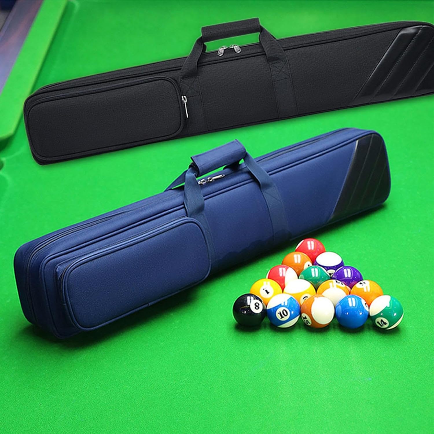 2X Billiard Cue Cases Billiard Pool Cue Stick Carrying Cases Portable Easy to