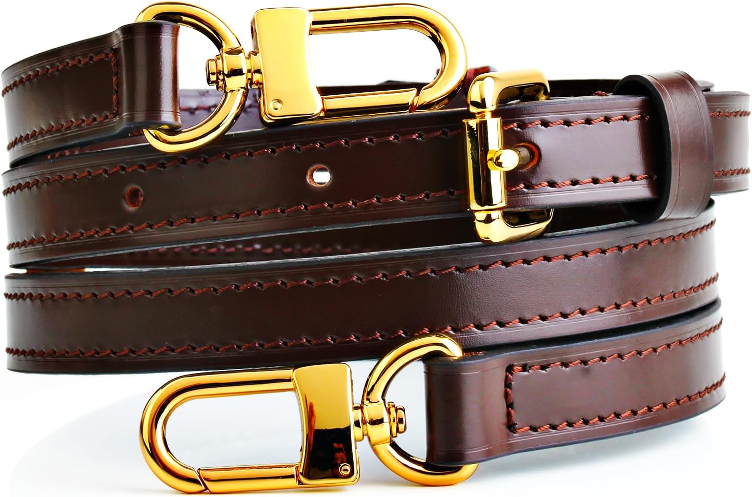 jiesinlov Vachetta Leather Bag Strap Replacement Adjustable,Purse Shoulder Straps Crossbody for Handbag (Coffee-Width:0.70in)