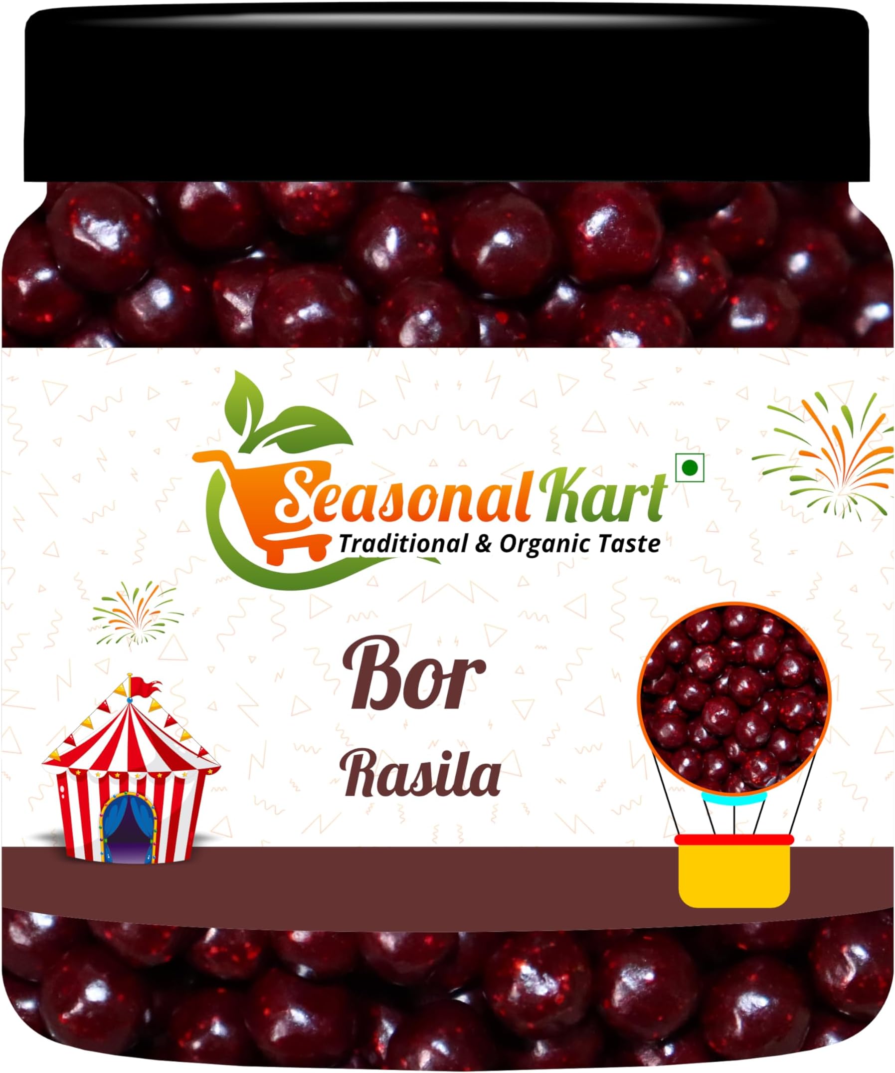 SEASONALKART Bor Rasila | Borkut Goli | Chatpati Mini Churan Goli | After Meal Candy (200 Gm)