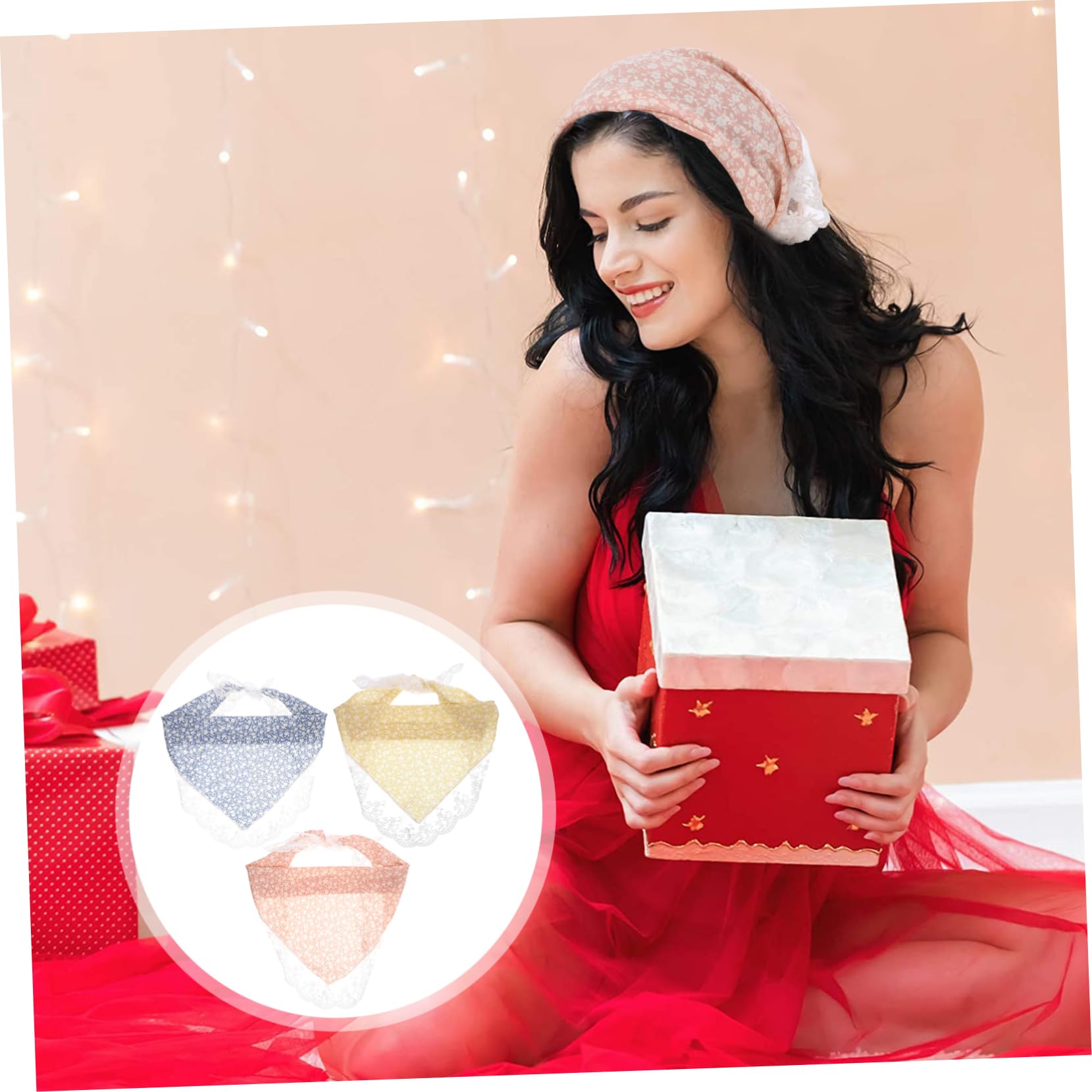 12 Piezas Turbante Triangular Bufandas De Mujer Bufanda De Pelo De Las Niñas Diademas De Bufanda Para Mujer Cabello Pañuelos De Pelo De Diademas Para Poliéster Spandex