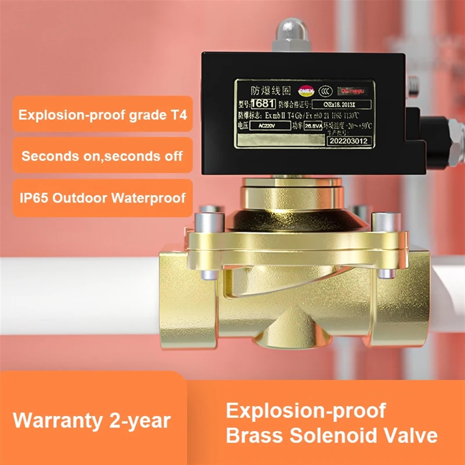 Produktbild von Messing Magnetventil 1/2 Zoll DC 24V – Normal Geschlossen, Perfekt Für Wasserregulierung!