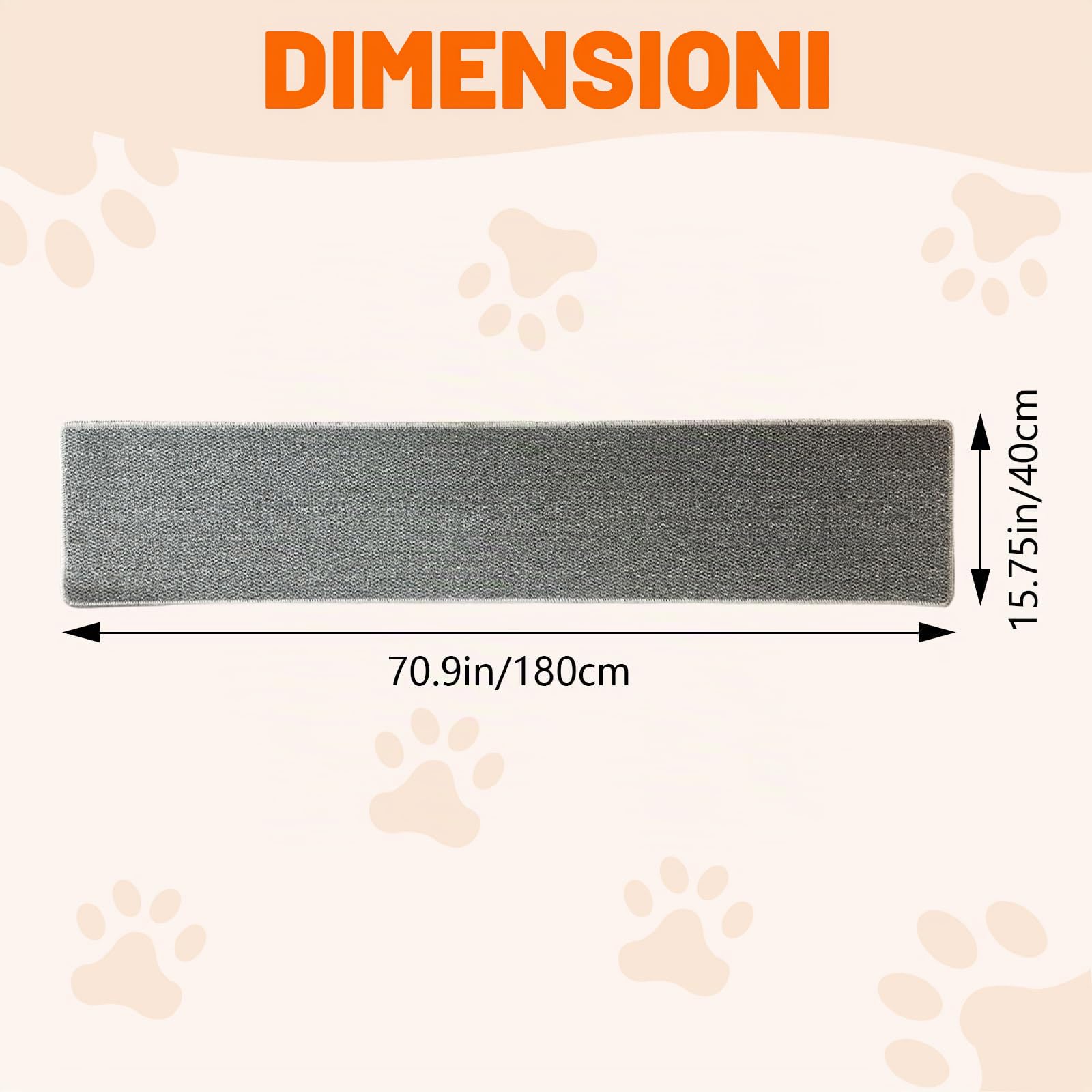 Rainmae Tappetino Tiragraffi per Gatti, 180 x 40 cm Ispessito Extra Large Tappetino Tiragraffi da Parete, Cuscinetto Tiragraffi per Gatti in Sisal Anti Graffio Tiragraffi da Parete Tappeto Rampicante