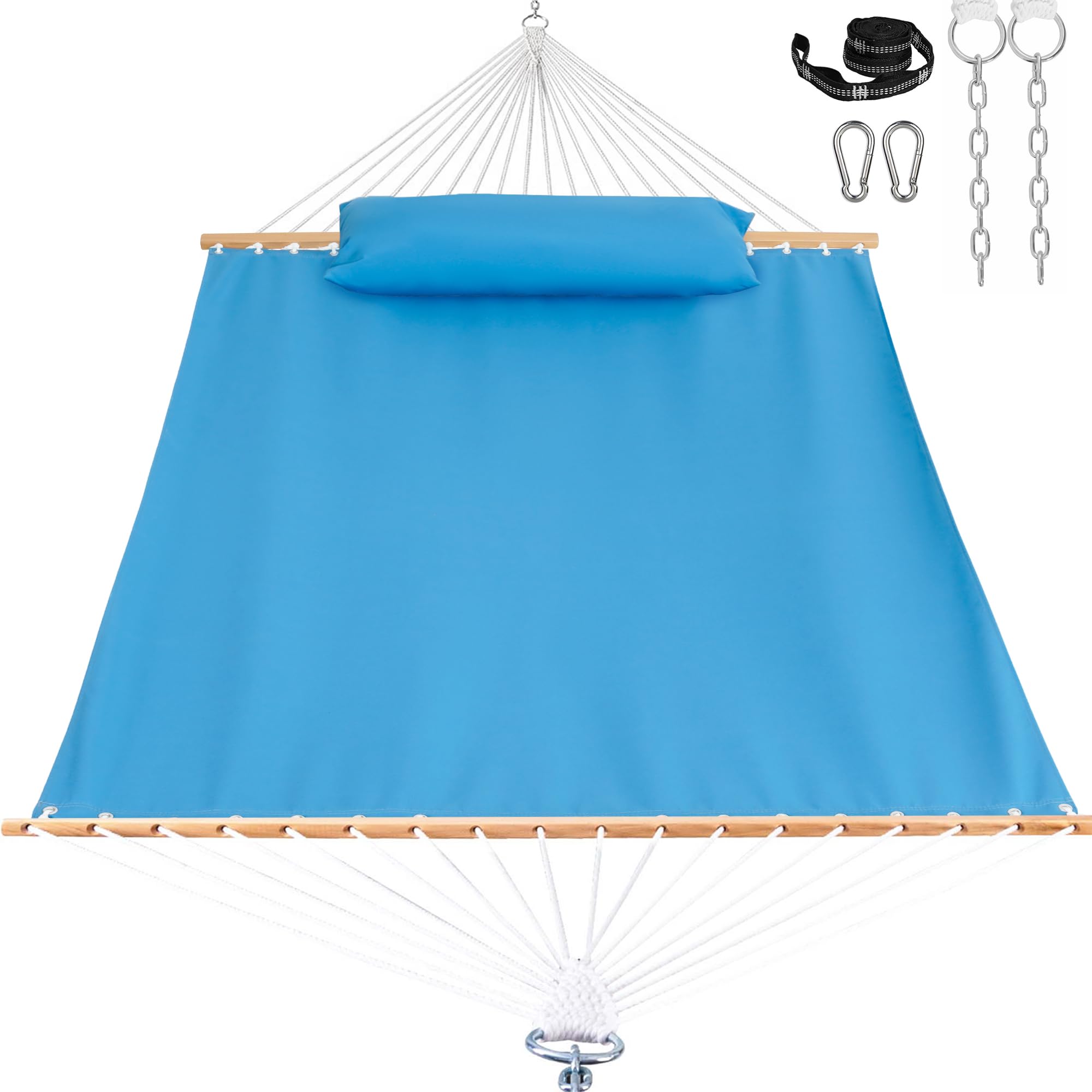 Lazy Daze 12 FT Sunbrella Fabric Hammock, Non-Fading Double Outdoor Hammock | 2 Person Ha…