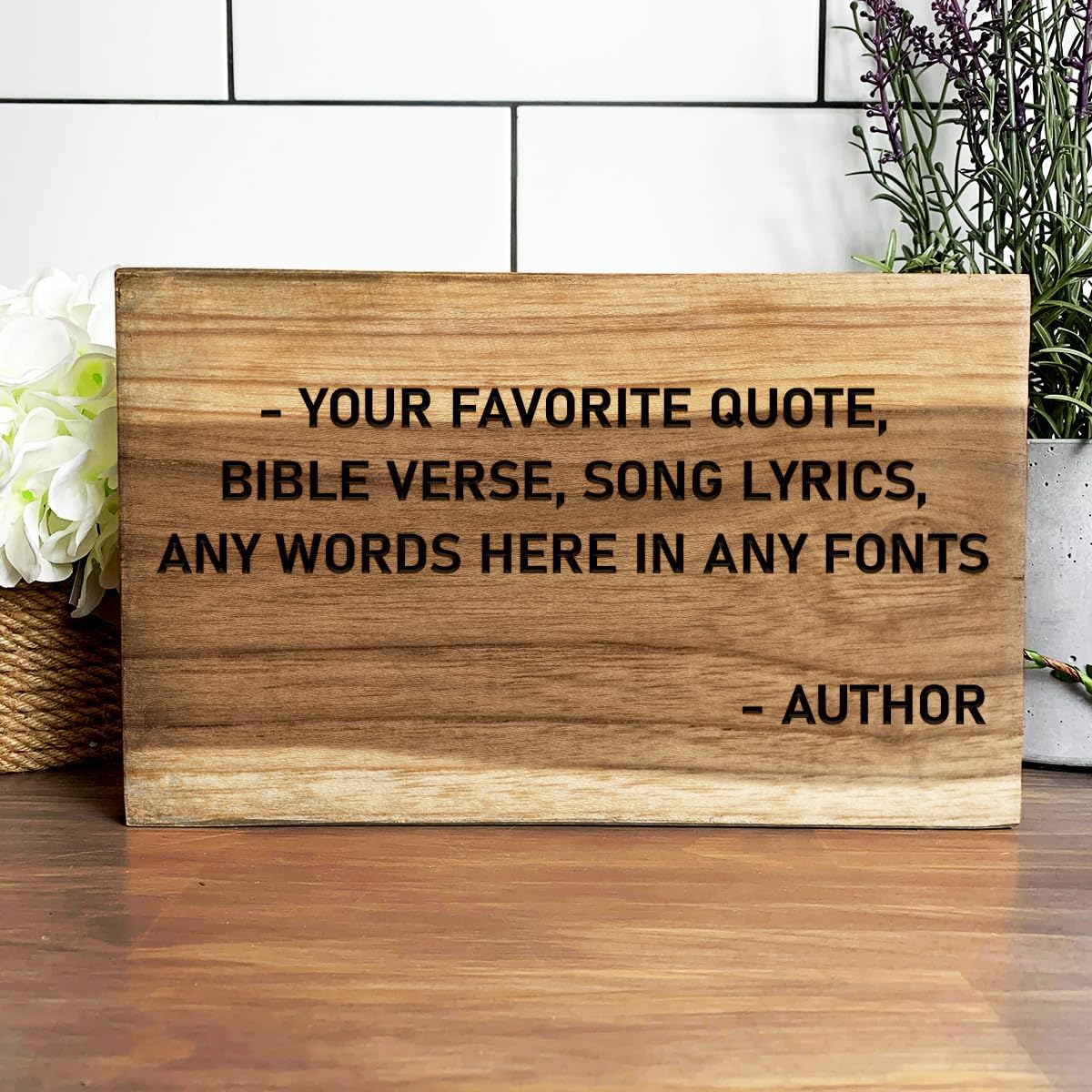 Custom Engraved Wood Sign - Personalized Quote, Bible Verse, Lyrics Plaque | Unique Natural Wood Home Decor & Christian Gift