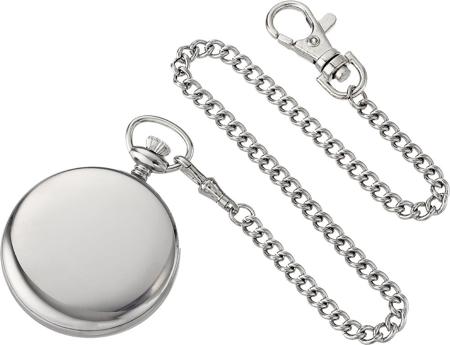 Charles Hubert 3756-WR Men's Pocket Watch, Mechanical Hand Winding, Small Second, Silver