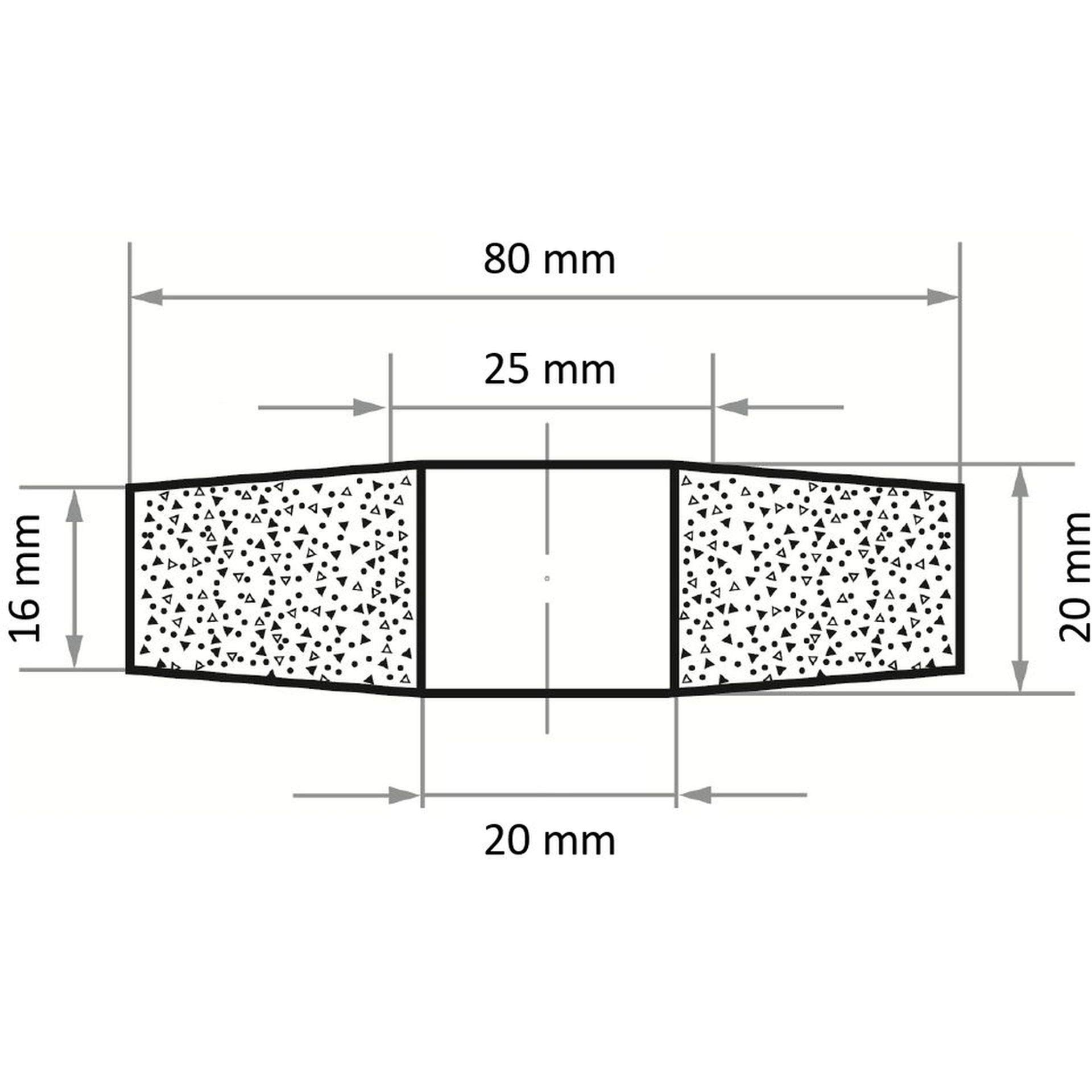 Lukas - Disco abrasivo (SE4, 10 unidades, para hierro fundido, 80 x 20 mm, orificio de 20 mm, grano 24)