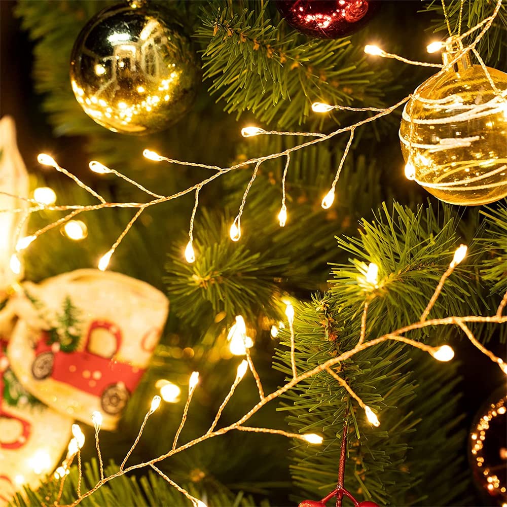 30m 1000 LED Luci a Grappolo Bianco Caldo, Filo d'Argento con Telecomando, Luci di Natale per Albero, Interni ed Esterni, Giardino, Camera da Letto, Patio