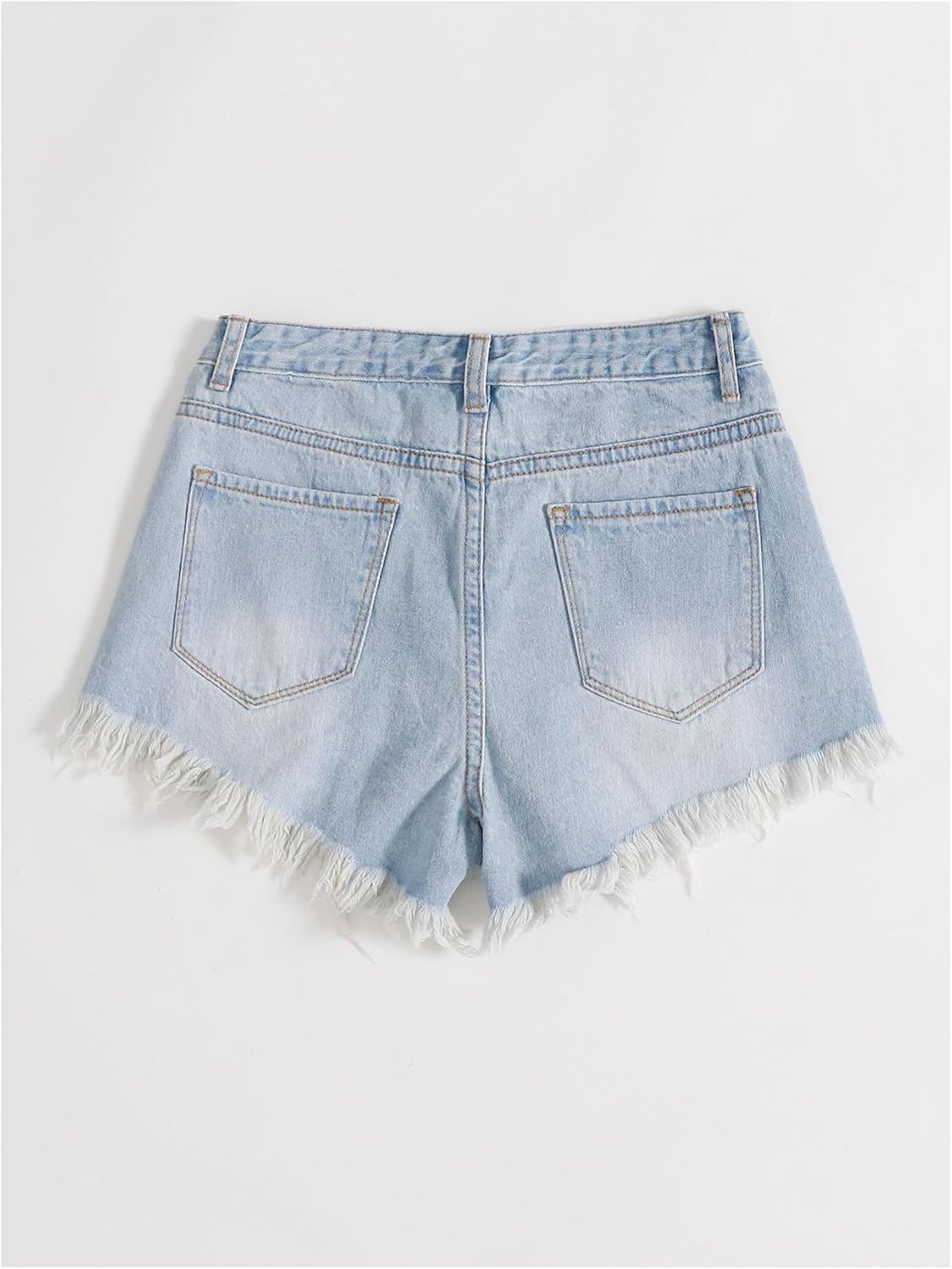 SOLY HUX Women's Ripped Raw Hem Jean Shorts High Waisted Straight Leg Denim Shorts Streetwear - Image 3