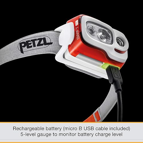 Miniatura 7 de PETZL, Swift RL - Linterna frontal recargable con 900 lúmenes y ajuste automático de brillo, color azul