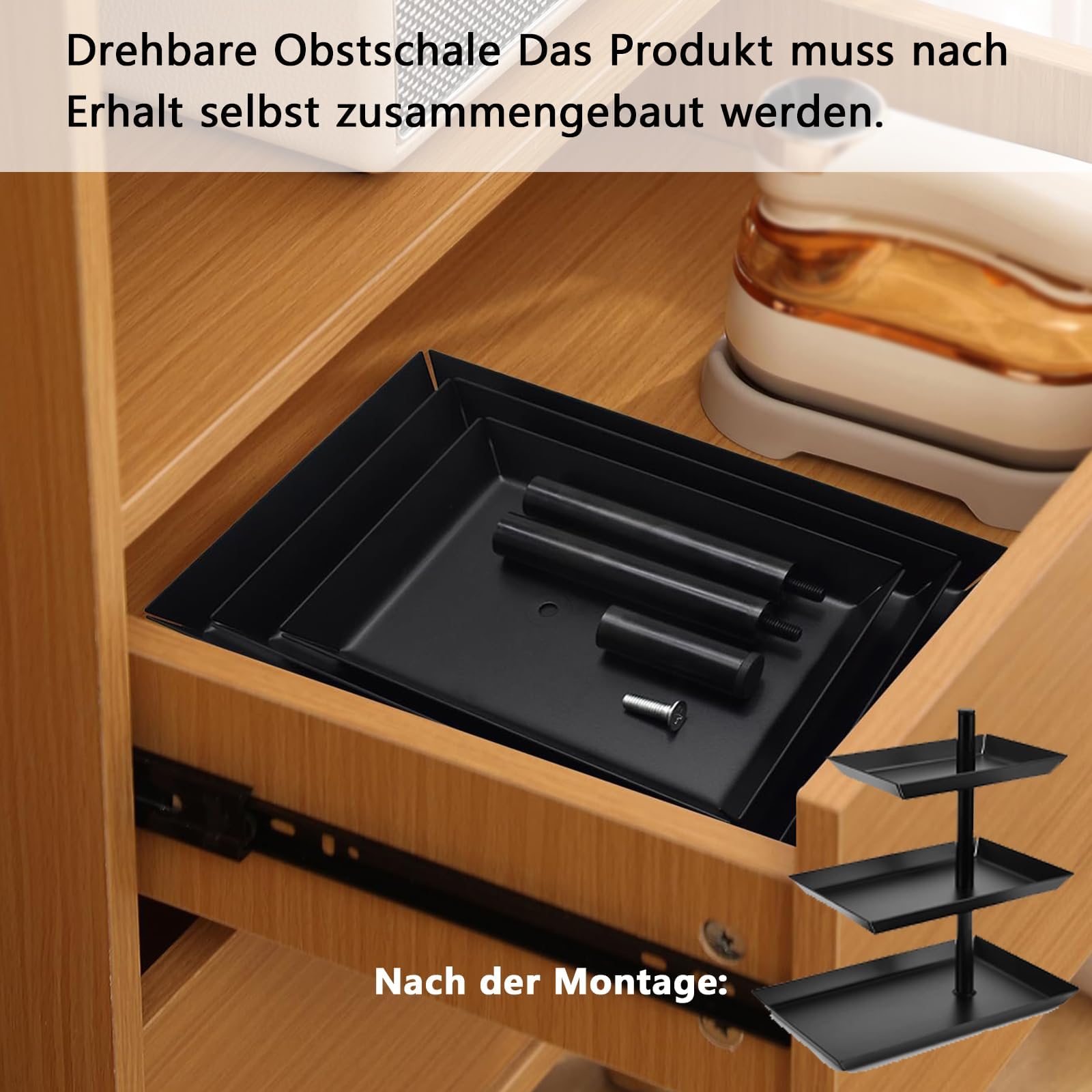 Stelleriana - Fruit etagère met 2 lagen - metaal/hout - - Opkoper en verkoper restpartijen
