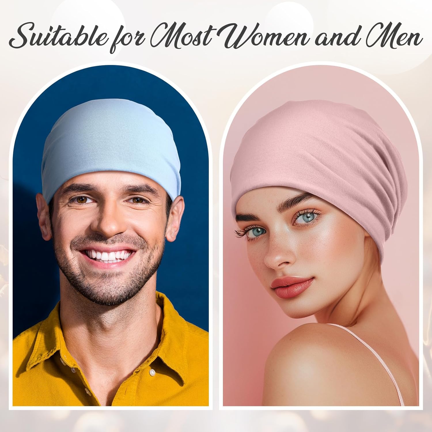 Syhood 5 Pcs Unisex Slouchy Beanie Hats for Men Women Summer Beanie Hats Lightweight Baggy Dwarf Soft Chemo Sleep Caps - Image 4