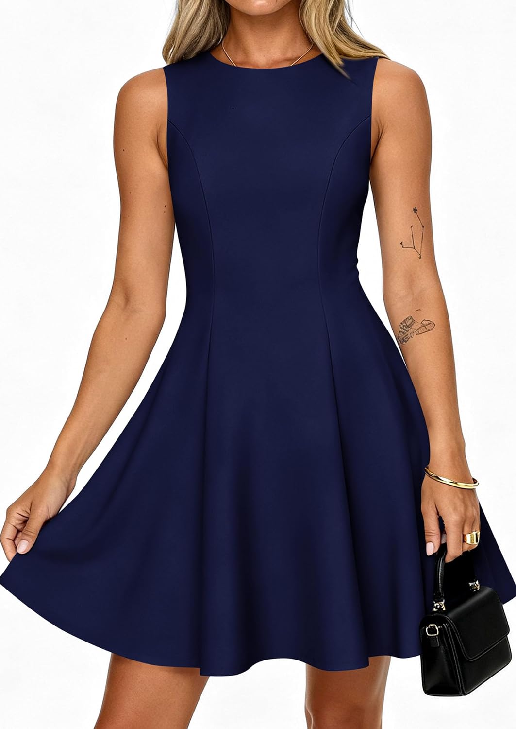 PRETTYGARDEN Cocktail Dresses for Women 2026 Summer Formal Boat Neck A Line Spring Elegant Graduation Party Mini Dress - Image 8