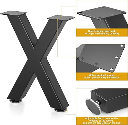 Miniatura 3 de Patas de metal para mesa de café de 16 pulgadas, patas de banco con forma de diamante, patas de escritorio resistentes, patas de mesa auxiliar de