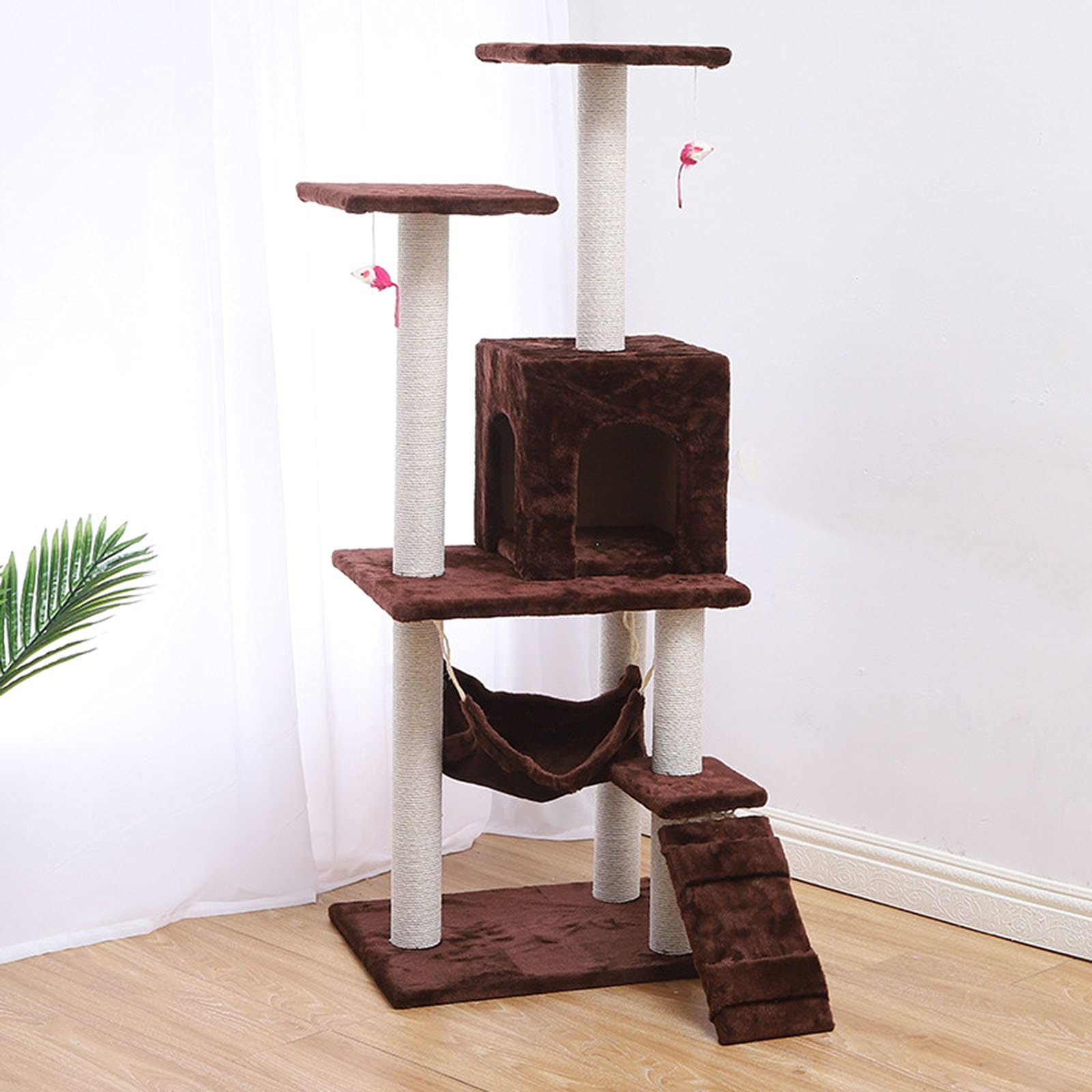 Tour d'activités pour chat multi-niveaux et stable avec maison de jeu intégrée